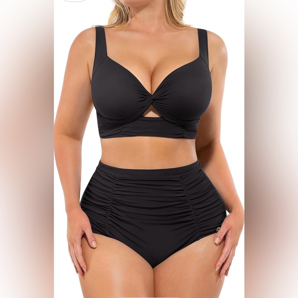 SHAPELLX Black High-Waisted Bikini Set NWT SMALL